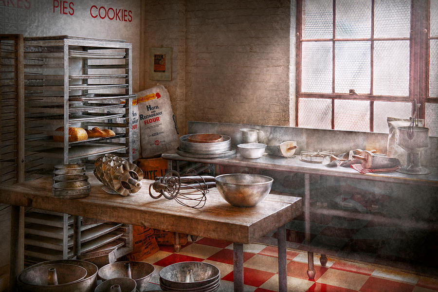 Bread Photograph - Baker - Kitchen - The commercial bakery  by Mike Savad