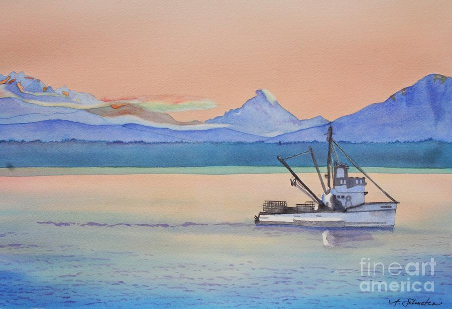 Boat Painting - Baker Sunrise by Amanda Schuster