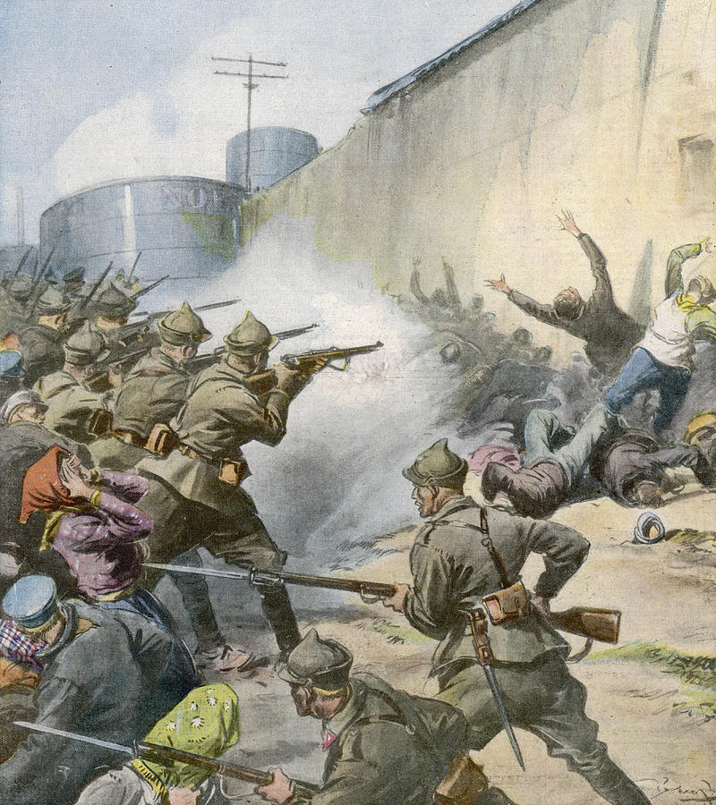 Baku Workers Go On Strike In Protest Drawing by Mary Evans ...