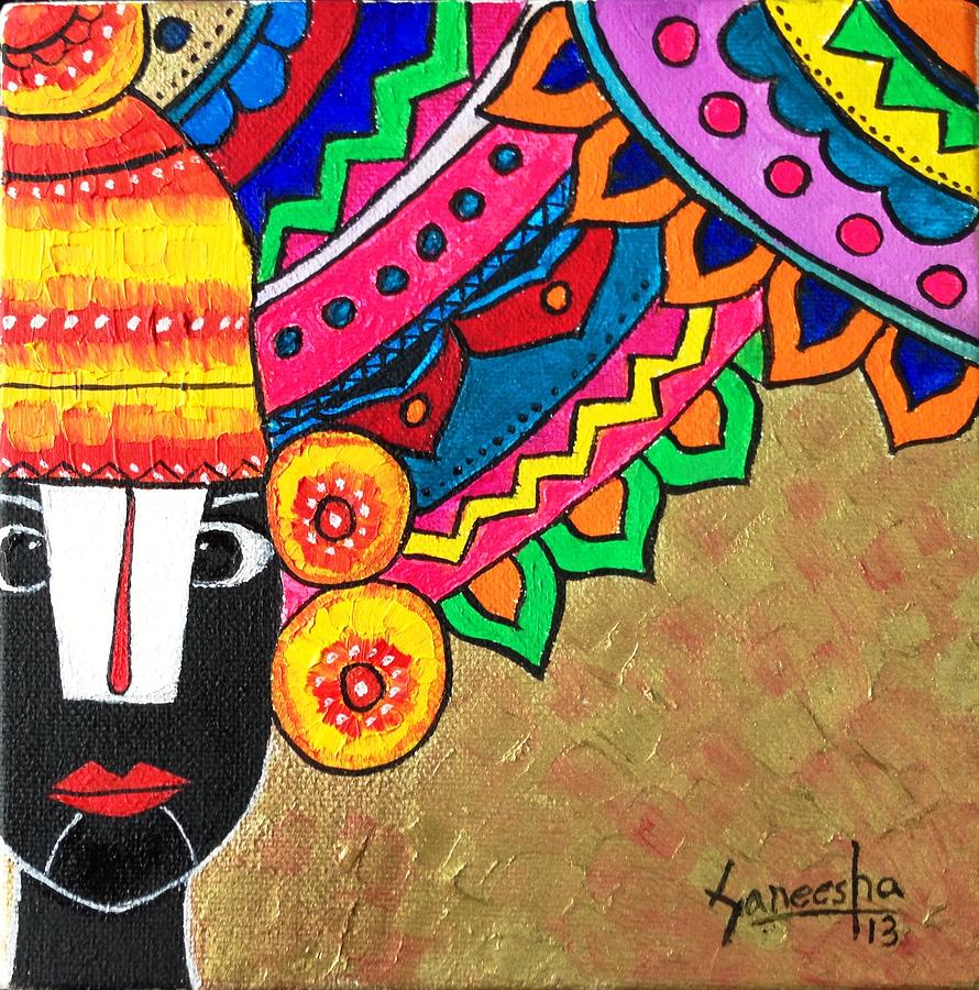 Abstract Painting - Balaji by Saneesha Lingala