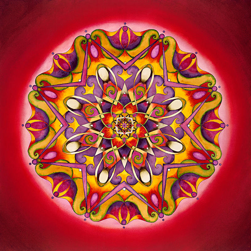 Mandala Painting - Balance - Root Chakra Mandala by Vikki Reed