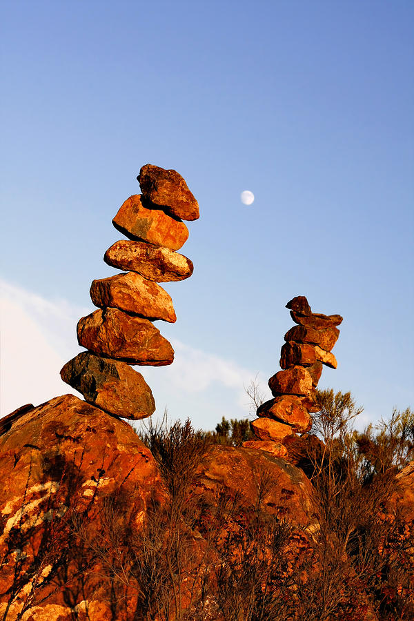 Landmark Photograph - Balanced Rock Piles by Alexandra Till