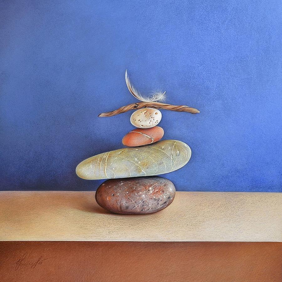Still Life Drawing - Balancing act by Elena Kolotusha