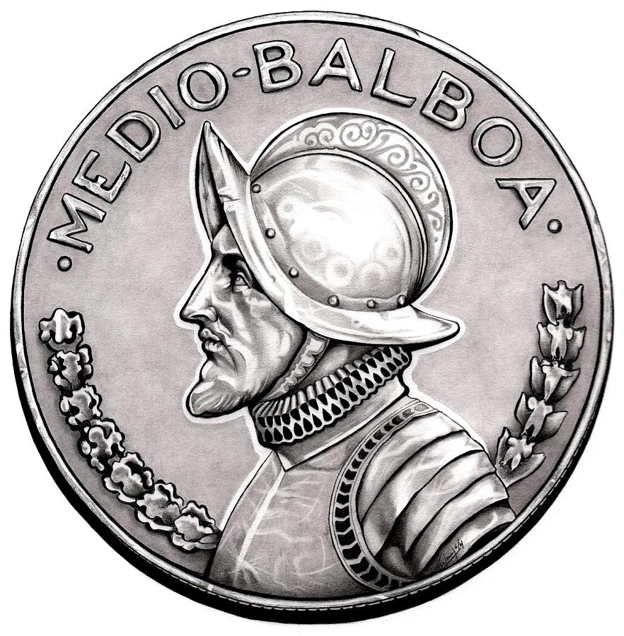 Coin Drawing - Balboa by Fred Larucci
