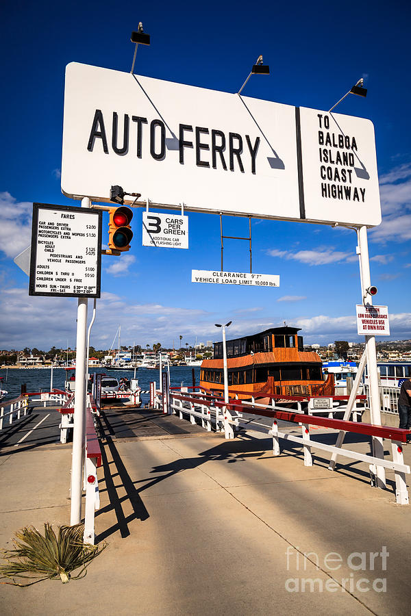 Newport Beach Photograph - Balboa Island Auto Ferry in Newport Beach California by Paul Velgos