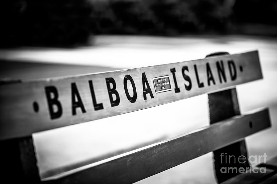 Newport Beach Photograph - Balboa Island Bench in Newport Beach California by Paul Velgos