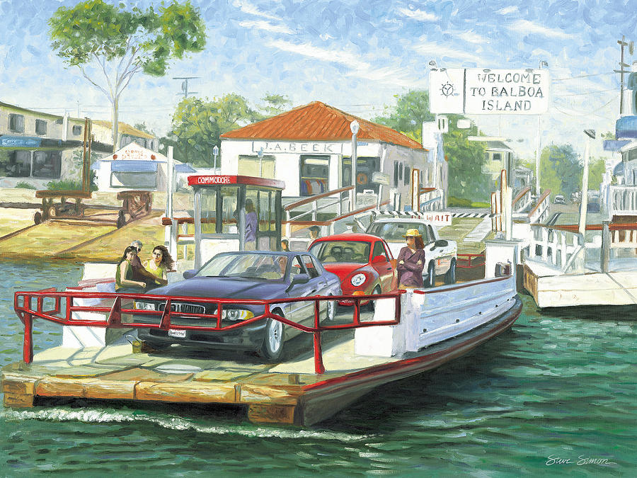Balboa Painting - Balboa Island Ferry by Steve Simon