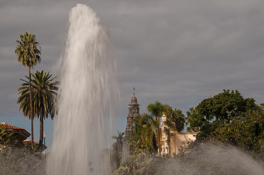 Balboa Park Fountain and California Tower Photograph by Lee Kirchhevel