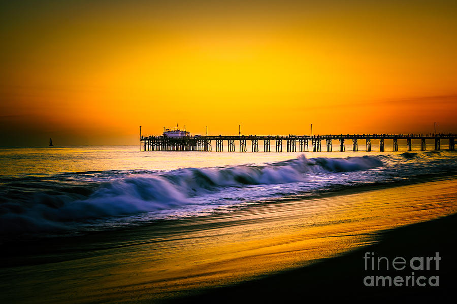 Balboa Pier Picture at Sunset in Orange County California Photograph by Paul Velgos