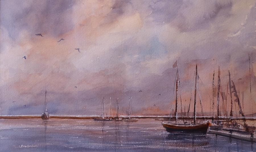 Balchik Harbor Painting by Sandra Strohschein