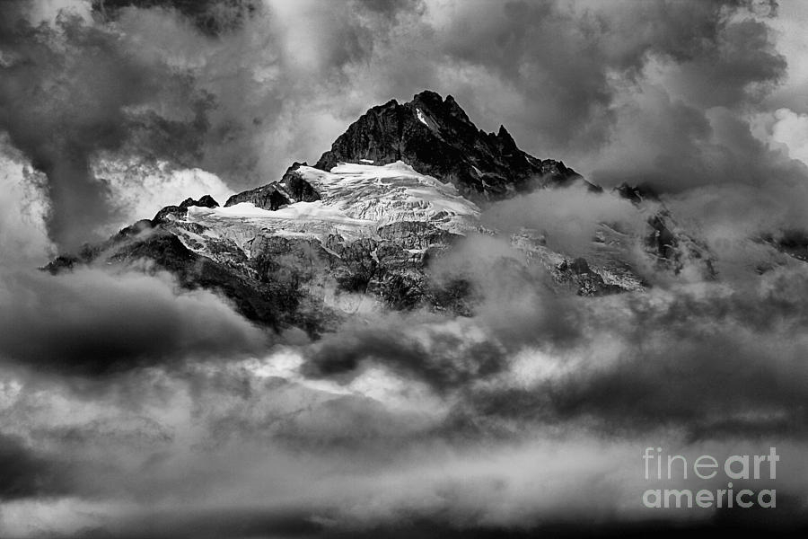Black And White Photograph - Balck And White Tantalus Peaks by Adam Jewell