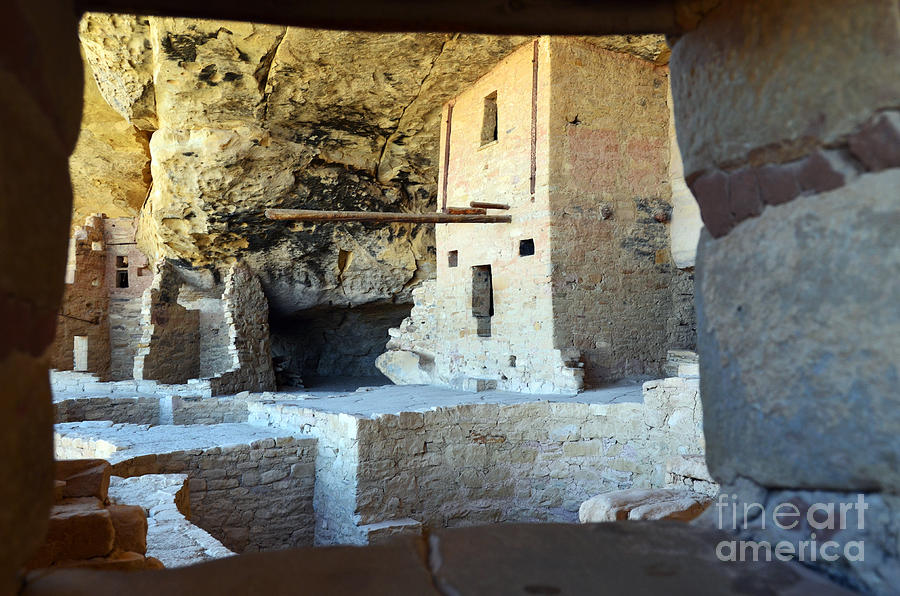 National Parks Photograph - Balcony House Window View at Mesa Verde National Park Anasazi Ruins by Shawn OBrien