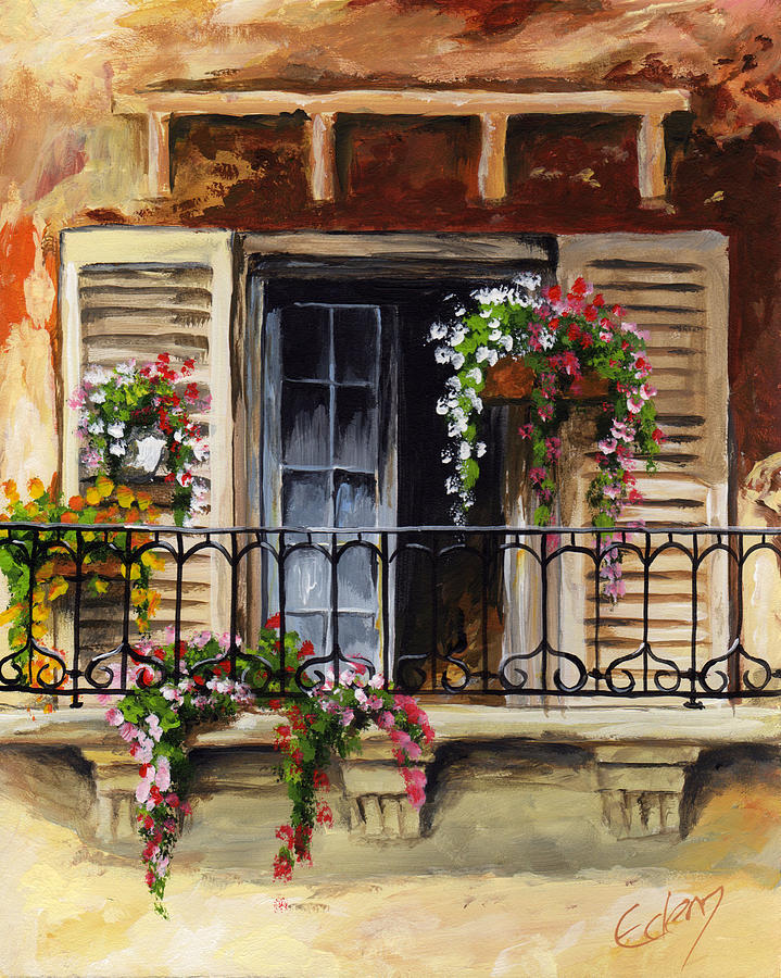 Balcony of Ferrara Painting by Edit Voros - Fine Art America