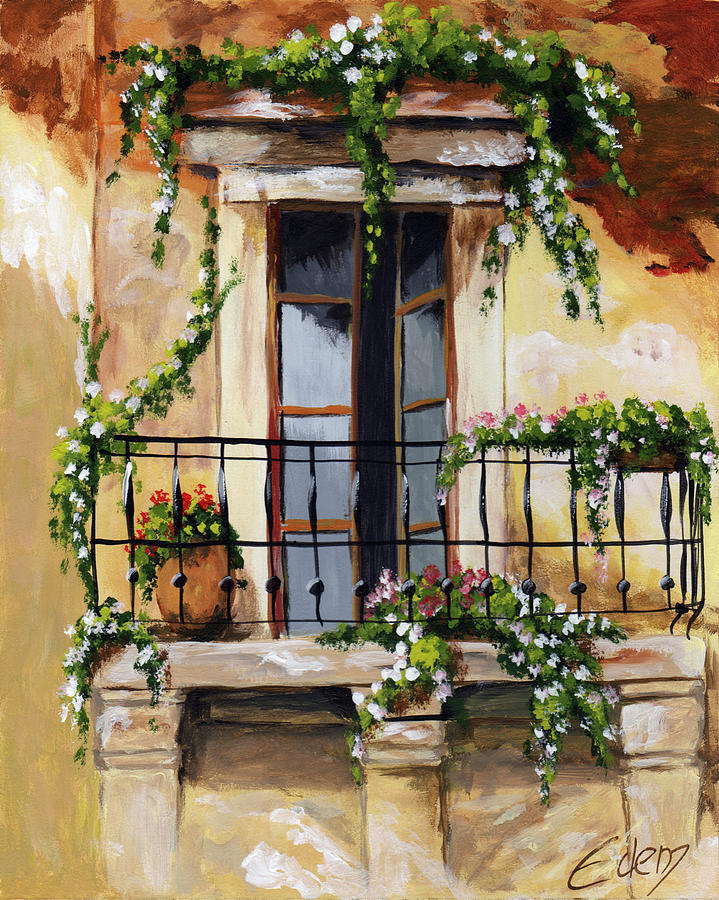 Balcony of Siena Painting by Edit Voros - Fine Art America