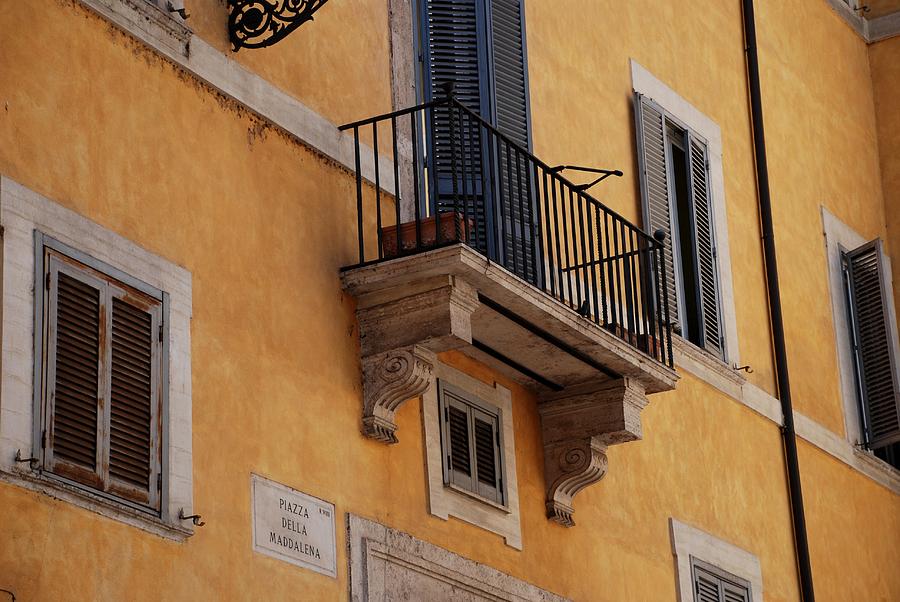 Balcony Piazza della Madallena in Roma Photograph by Dany Lison