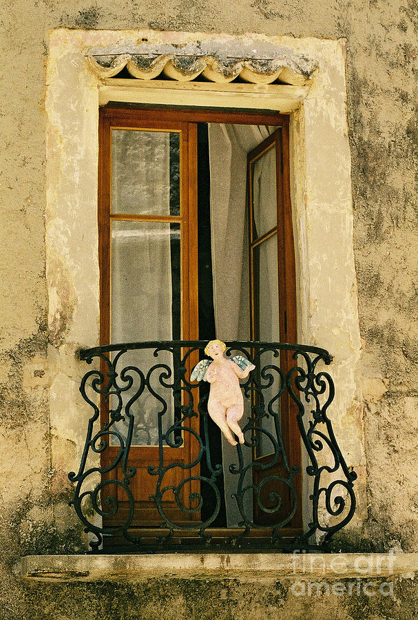 Balcony With Angel, France Photograph by Holly C. Freeman