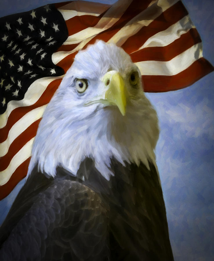 Bald Eagle And Flag V2 Photograph by F Leblanc