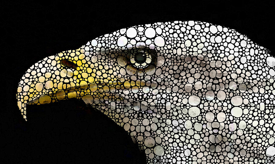 Bald Eagle Art - Eagle Eye - Stone Rockd Art Painting by Sharon Cummings