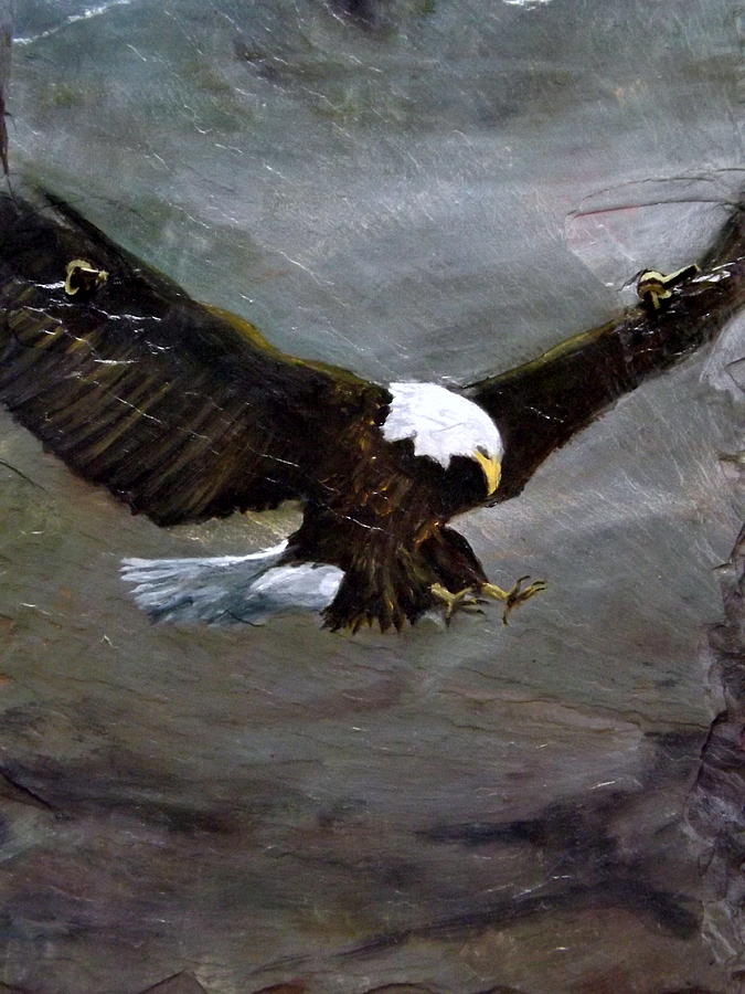 Bald Eagle on Slate Tile Painting by Gino Didio | Fine Art America