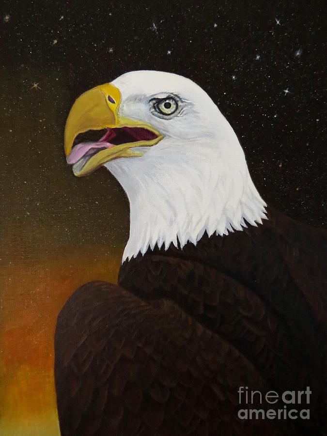 Eagle Painting - Bald eagle by Zina Stromberg