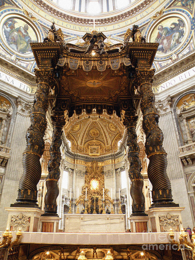 Gian Lorenzo Bernini Digital Art - Baldacchino di San Pietro by Eva Kaufman