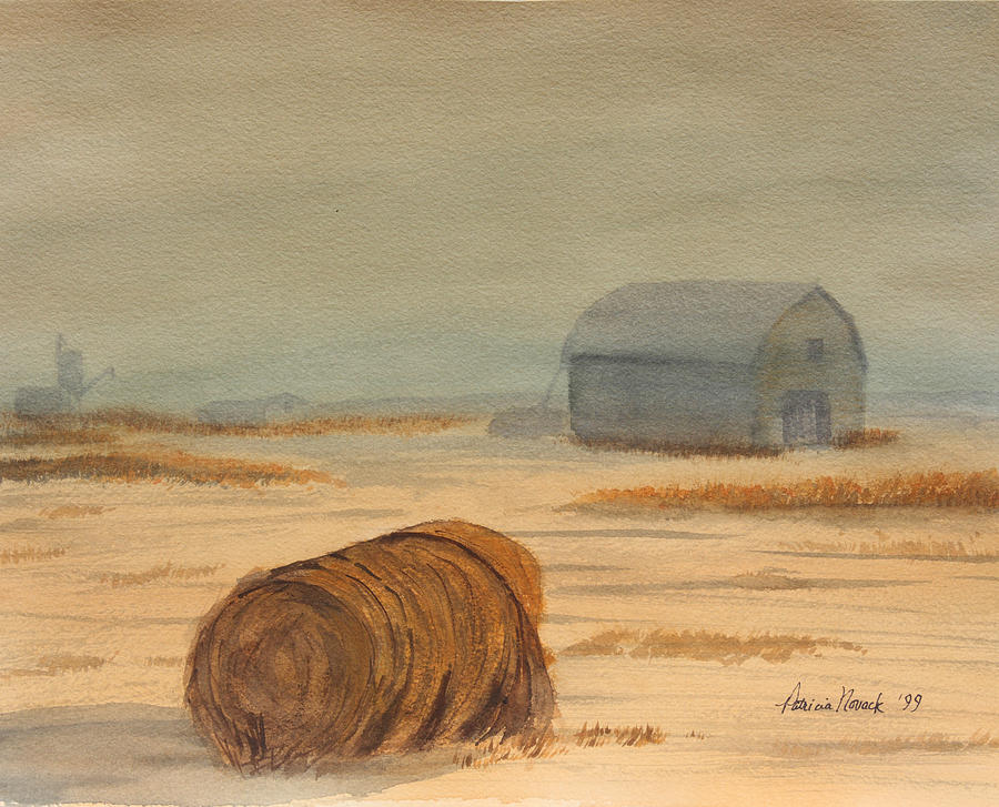 Barn Painting - Bale Of Hay by Patricia Novack
