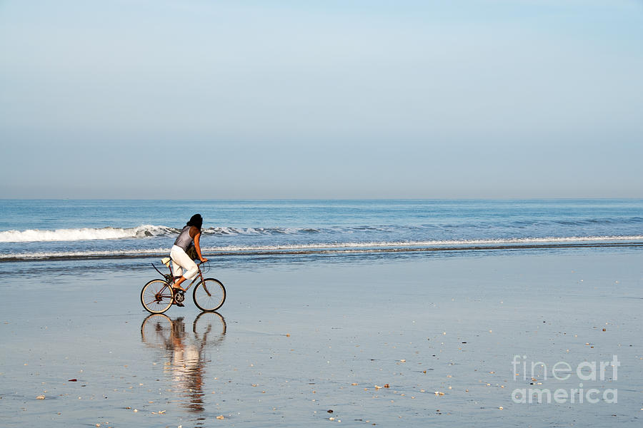Bali Kuta Beach Cyclist Photograph by Rick Piper Photography