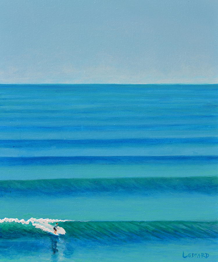 Surfing Painting - Bali Lines by Nathan Ledyard