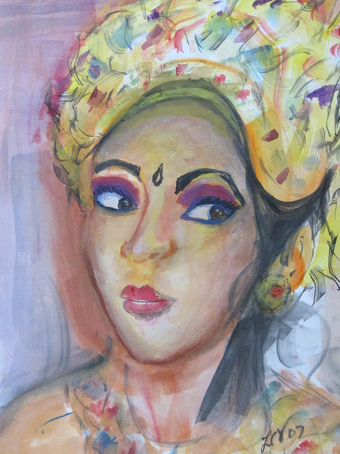 Balinese Dancer Painting by Lucille  Valentino