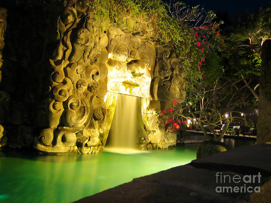 Balinese Water Spirit At Night Photograph