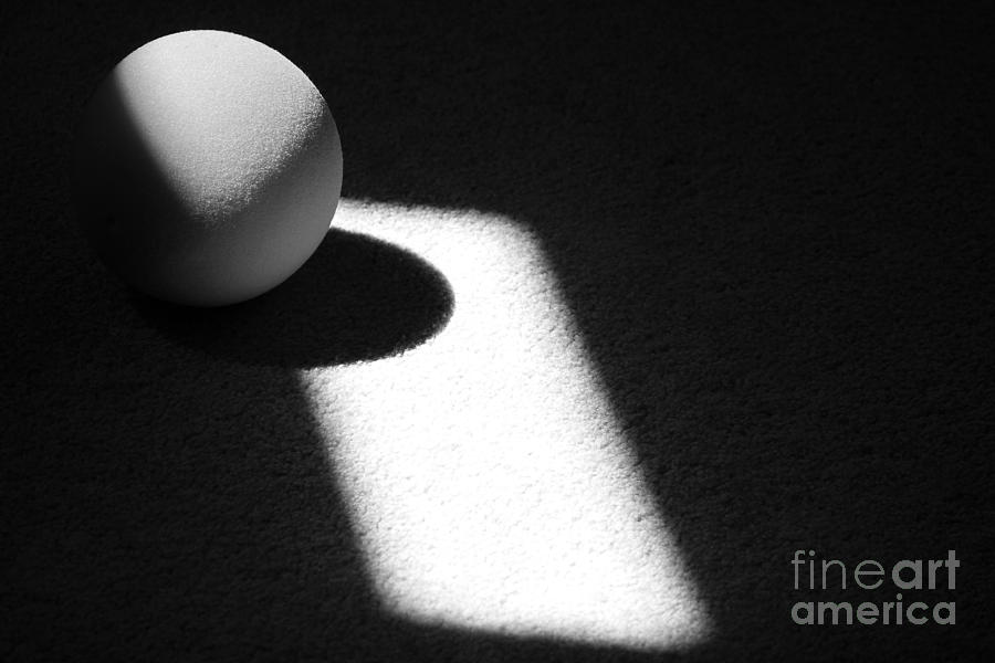 Ball Abstract Black and White Horizontal Photograph by Karen Adams