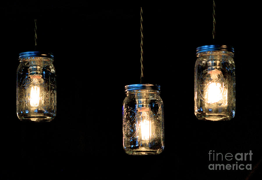 Beer Photograph - Ball Jar Lights by Alys Caviness-Gober