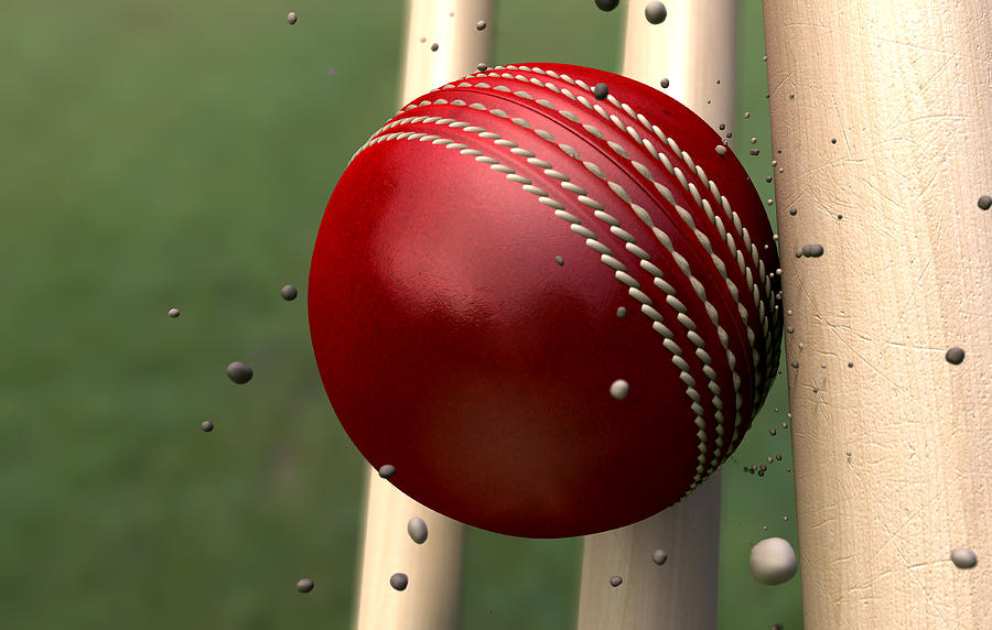 Cricket Digital Art - Ball Striking Wickets by Allan Swart