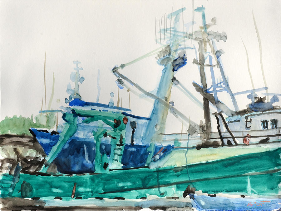 Ballard Docks Painting by Robert Bissett