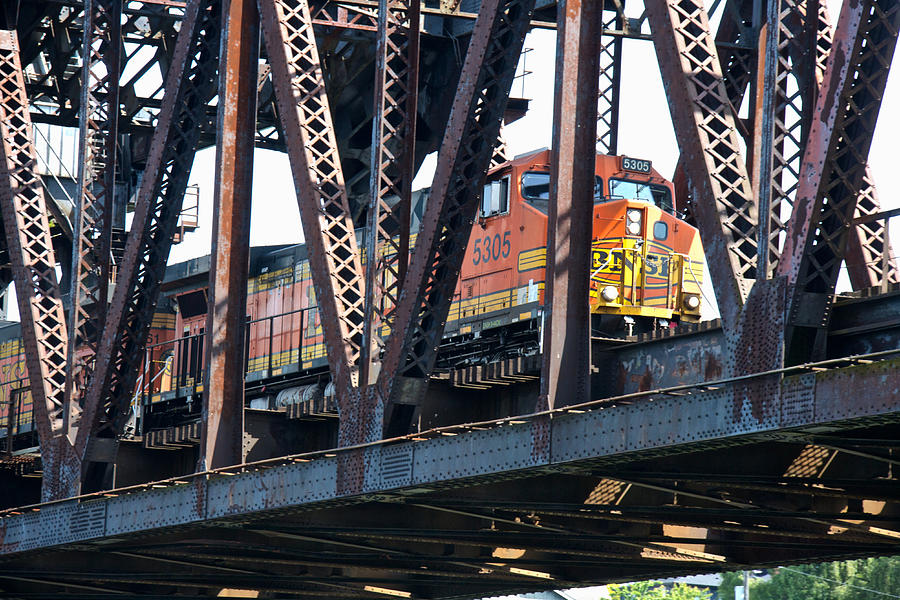 Seattle Photograph - Ballard Rail Bridge by Steven Lapkin
