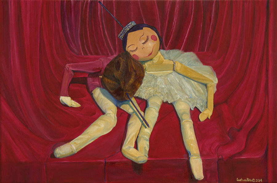 Doll Painting - Ballerina and Partner by Dario Pinto