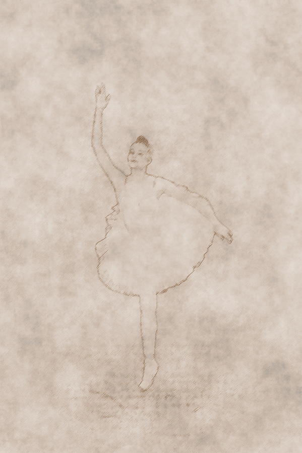 Ballerina as old drawing Photograph by Jouko Lehto