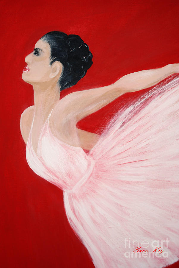 Ballerina. Card Painting by Oksana Semenchenko