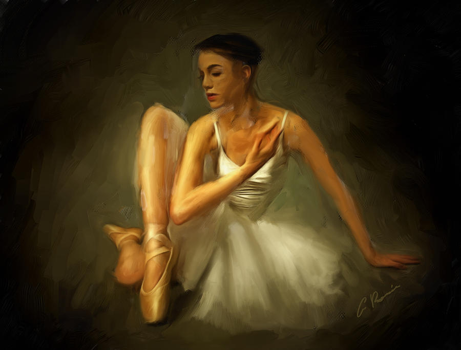 Ballerina Painting by Charlie Roman
