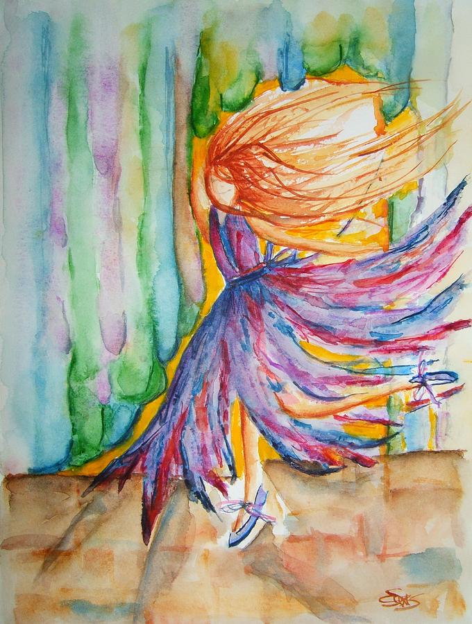 Ballerina Curtain Call Painting by Elaine Duras