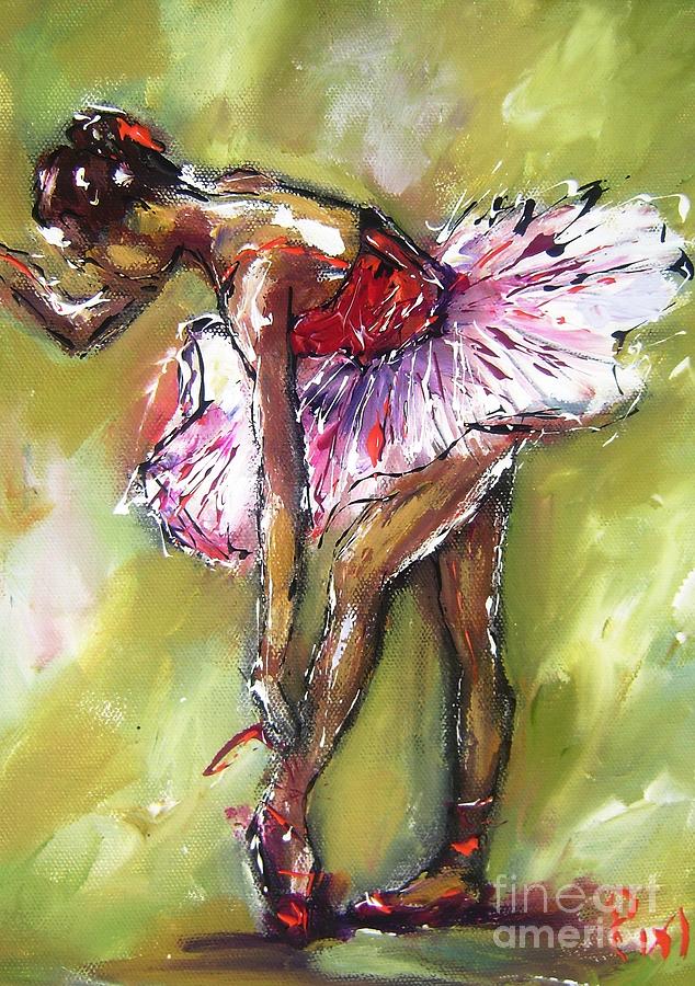 Beauty - bendable not breakable ballerina paintings Painting by Mary Cahalan Lee - aka PIXI