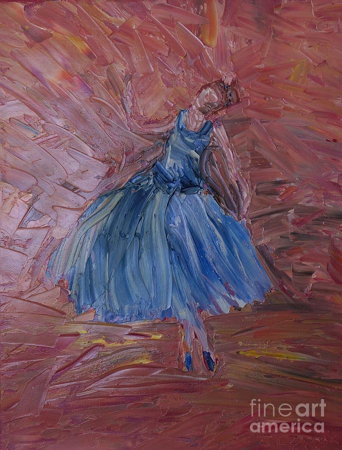 Ballerina in Blue Painting by J L Zarek