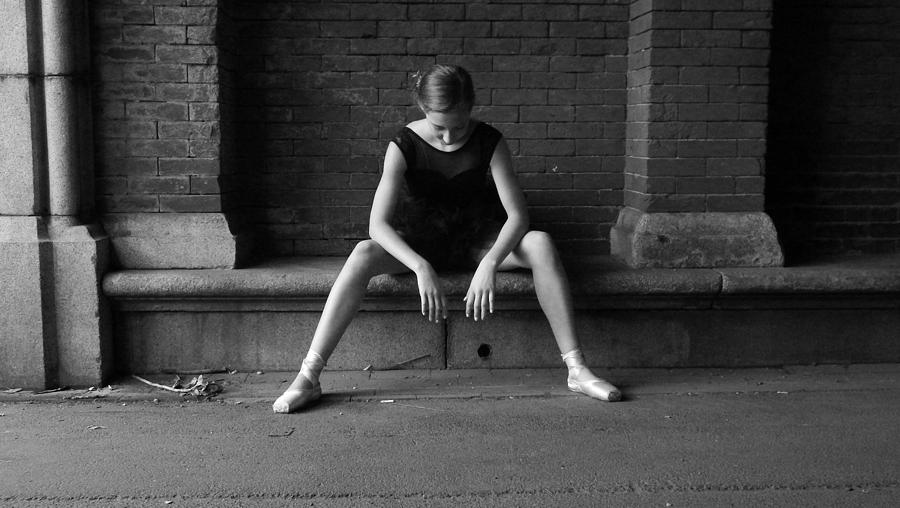 Black And White Photograph - Ballerina in Central Park Tunnel by Franco Tignini