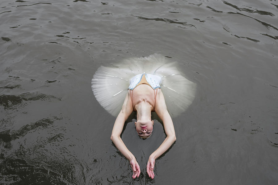 Ballerina In Tutu Performing On Water Photograph by Nisian Hughes