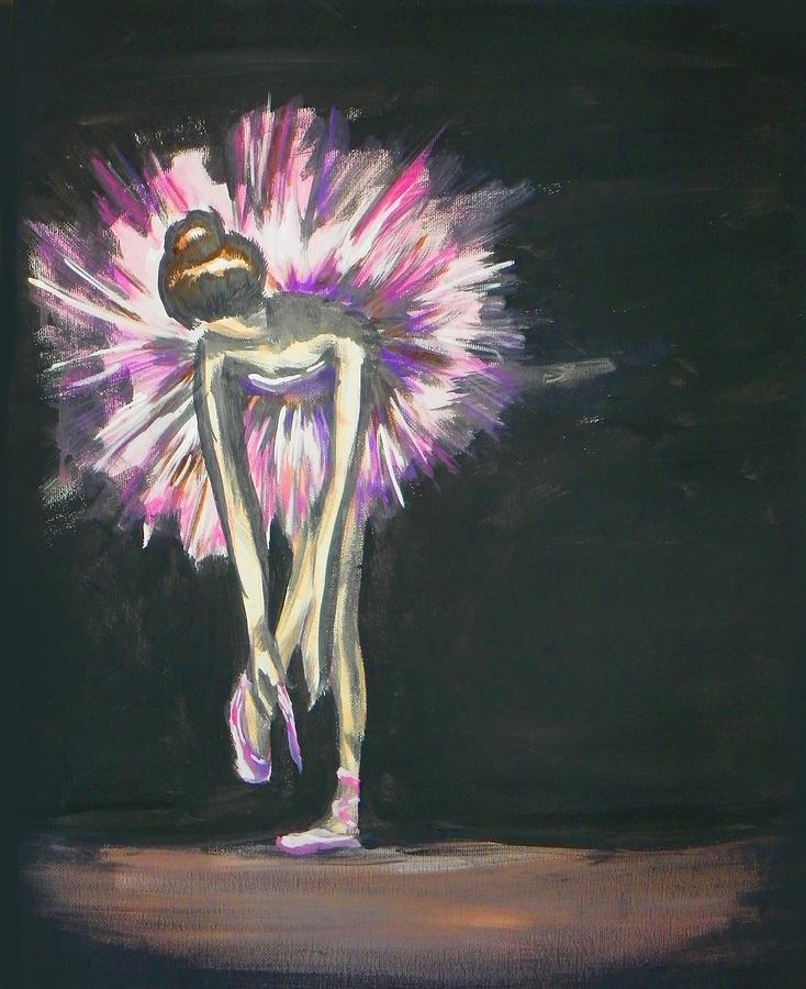 Ballerina Laces Painting by Marisela Mungia