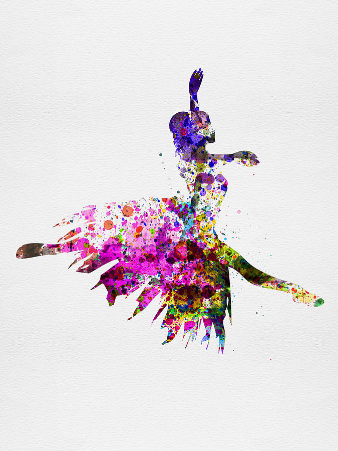 Ballet Painting - Ballerina on Stage Watercolor 4 by Naxart Studio