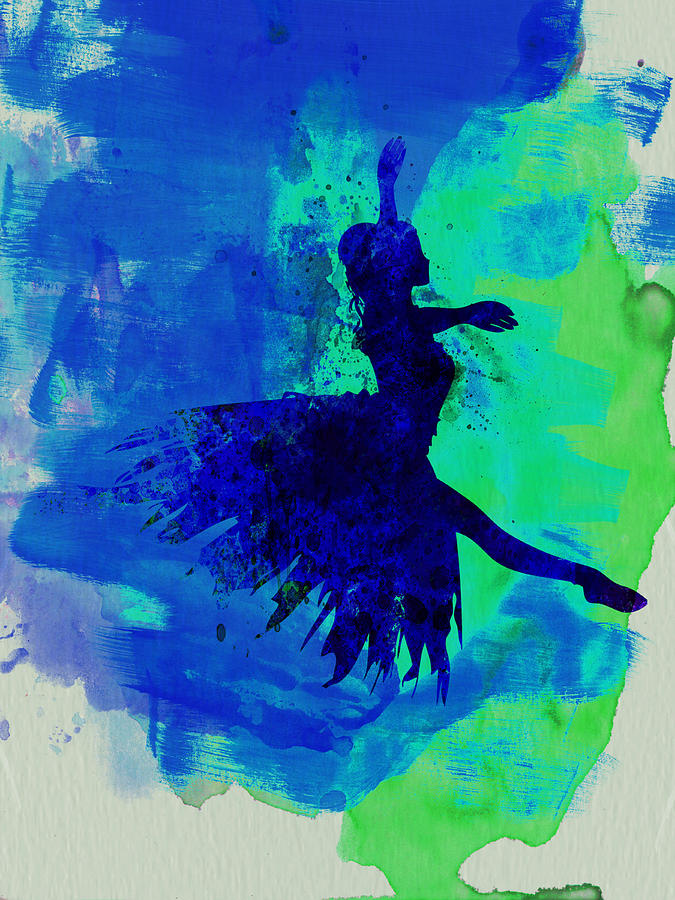 Ballet Painting - Ballerina on Stage Watercolor 5 by Naxart Studio