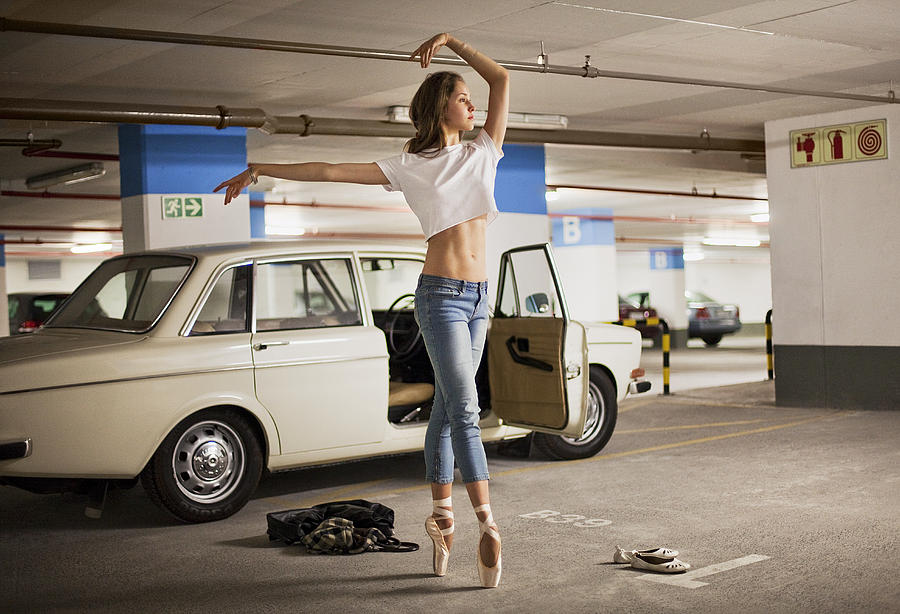 Ballerina practising in parking lot Photograph by Dimitri Otis