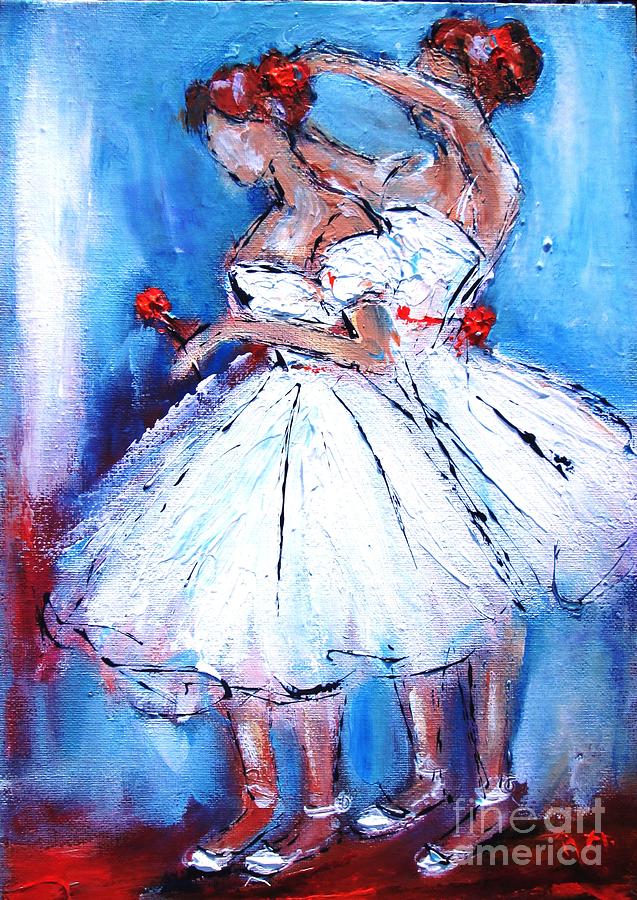 Ballerina Twins -ideal For Girls Bedrooms Painting by Mary Cahalan Lee - aka PIXI