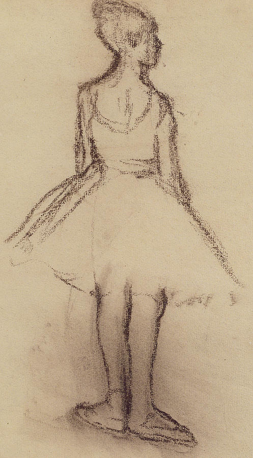 4 pencil class drawing for Back The Ballerina Degas Drawing Edgar Viewed From by